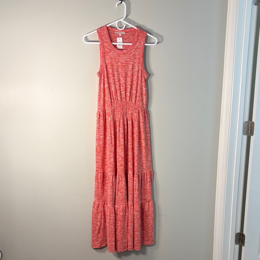 Lou & Grey Melange Coral Maxi Dress with Smocked Waist